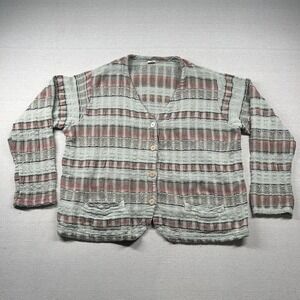 Vintage Outer Limits Sweater Women L Cardigan Oversized Bohemian Shabby Chic